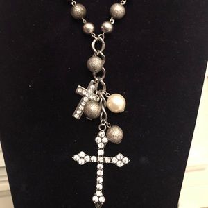 Pearl & Cross Necklace
